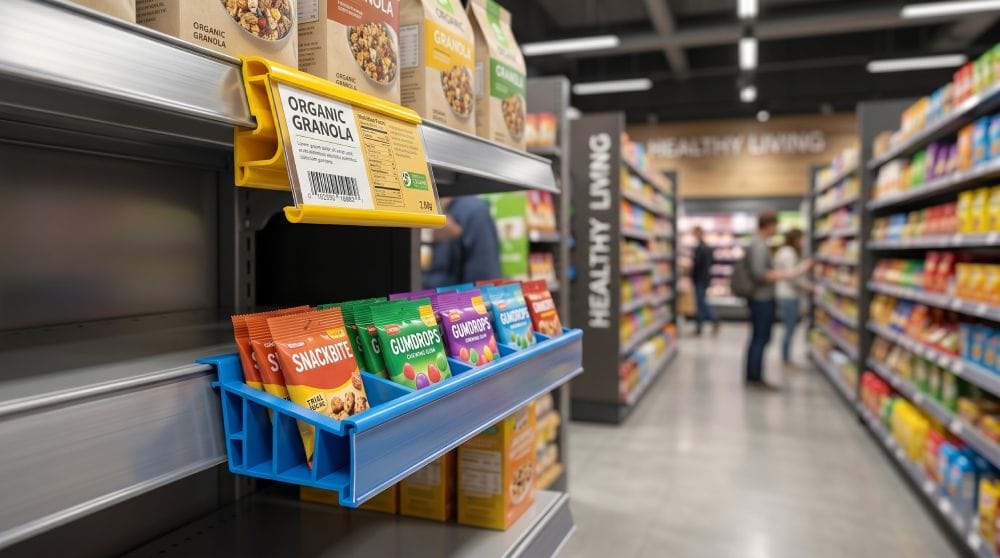 Retail shelf edge data strip plastic extrusion application